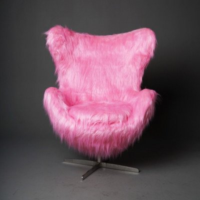 Кресло Egg Chair Shaggy Pink