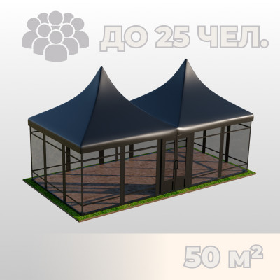 Аренда черного шатра Пагода 5х10 м остекленного!