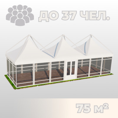Аренда шатра Пагода "Лондон" 5х15 м с остеклением!