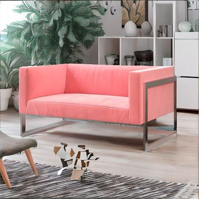 Диван Andrian Silver Pink