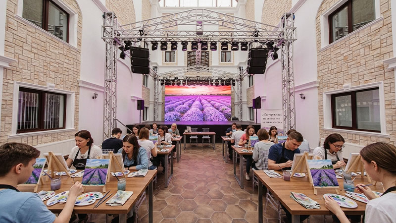 Зонирование основного зала