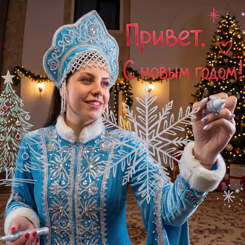 Фотозона «Зеркальная открытка» новогодняя в аренду