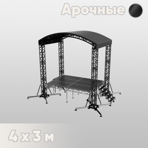 Арочная сцена 4х3 черная