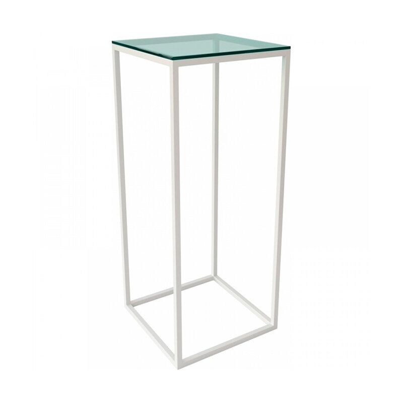 Коктейльный стол High Cube Glass белый в аренду