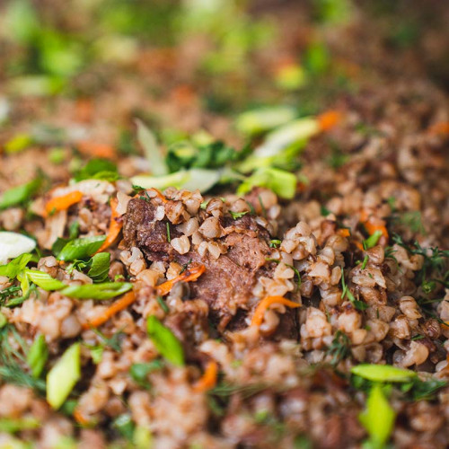 Полевая гречневая каша с мясом