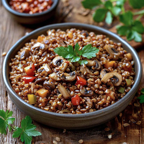 Полевая каша с грибами