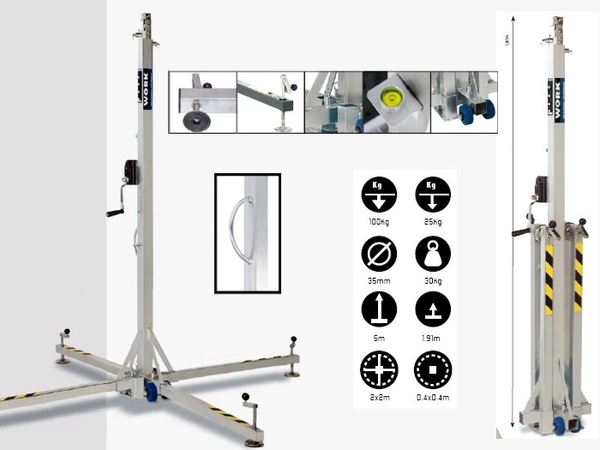 Подъемник телескопический WORK LW-150 (до 100 кг)