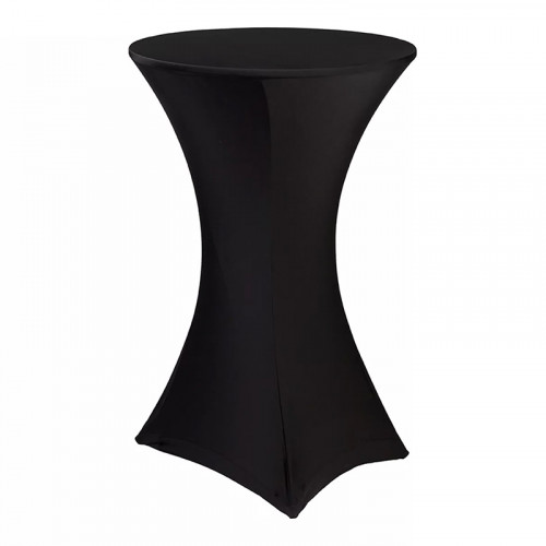 Стрейч скатерть (D80) для коктейльного стола черная в аренду