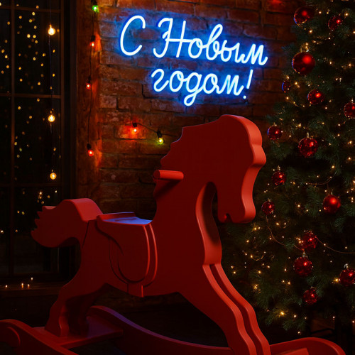 Новогодняя декорация «Деревянный конь»