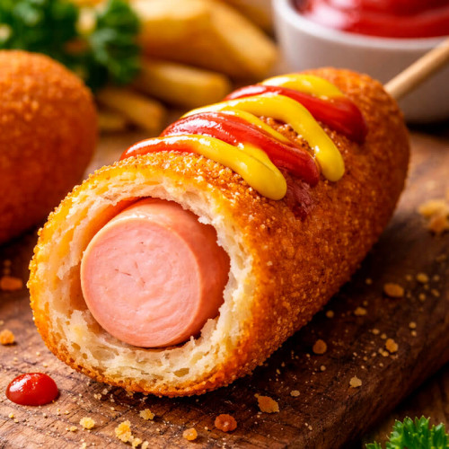 Корн-дог с куриной сосиской