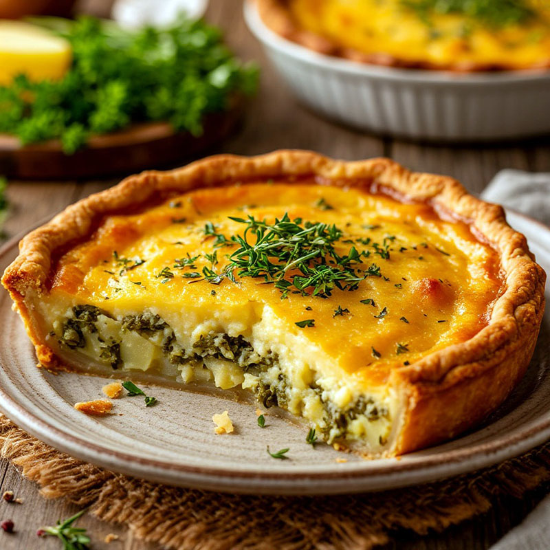 Пирог картофельный с зеленью