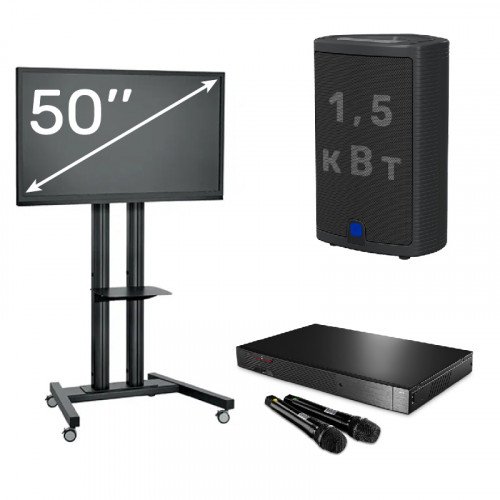 Караоке с плазмой 50'' и колонкой 1,5 кВт